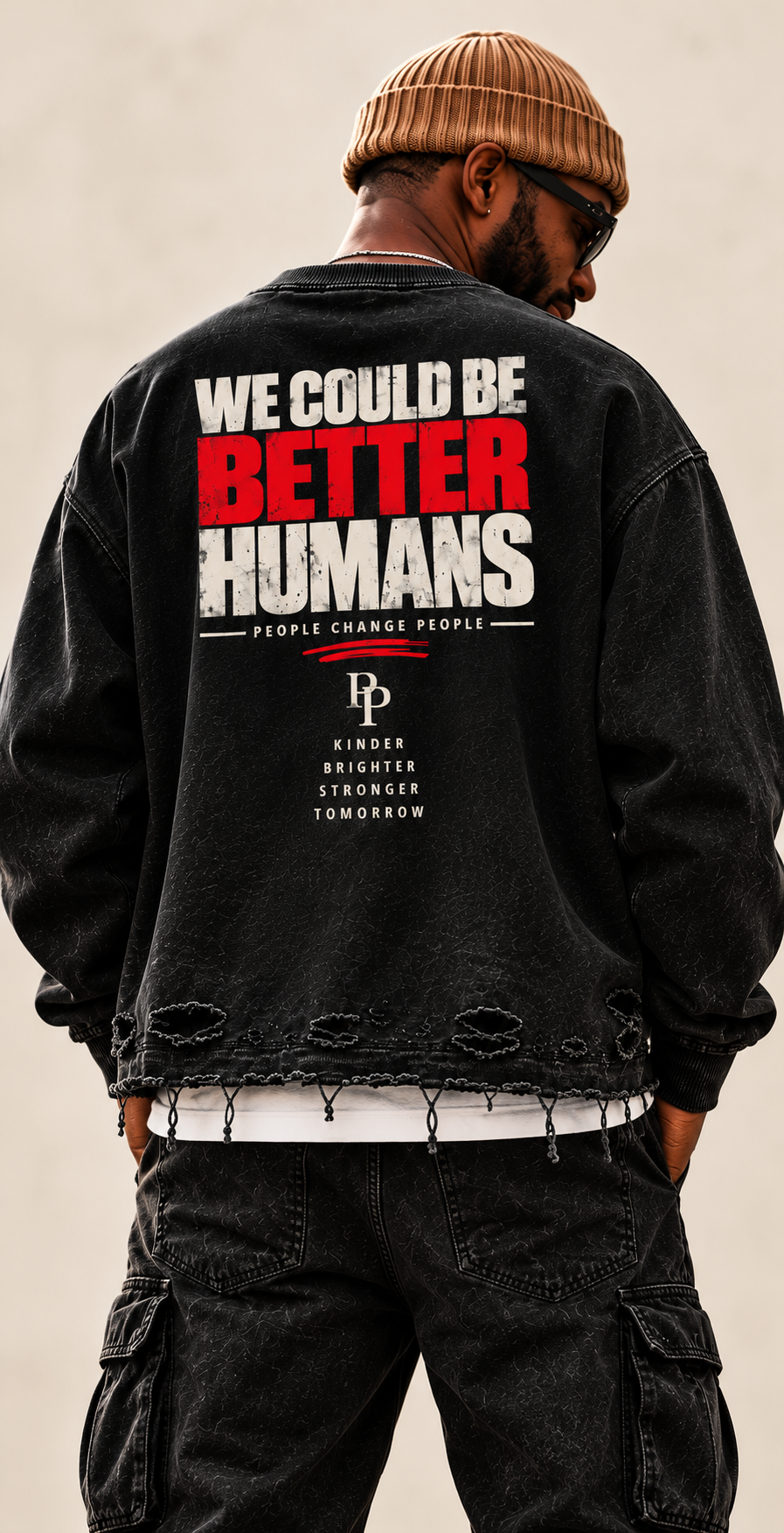 People Change People | Heavyweight Distressed Long-Sleeve Tee