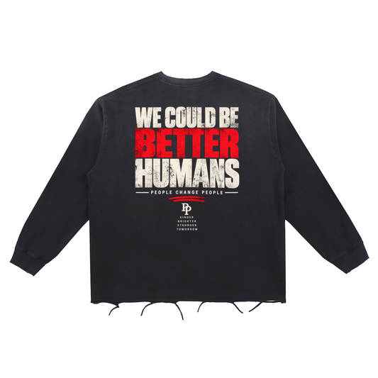 People Change People | Heavyweight Distressed Long-Sleeve Tee