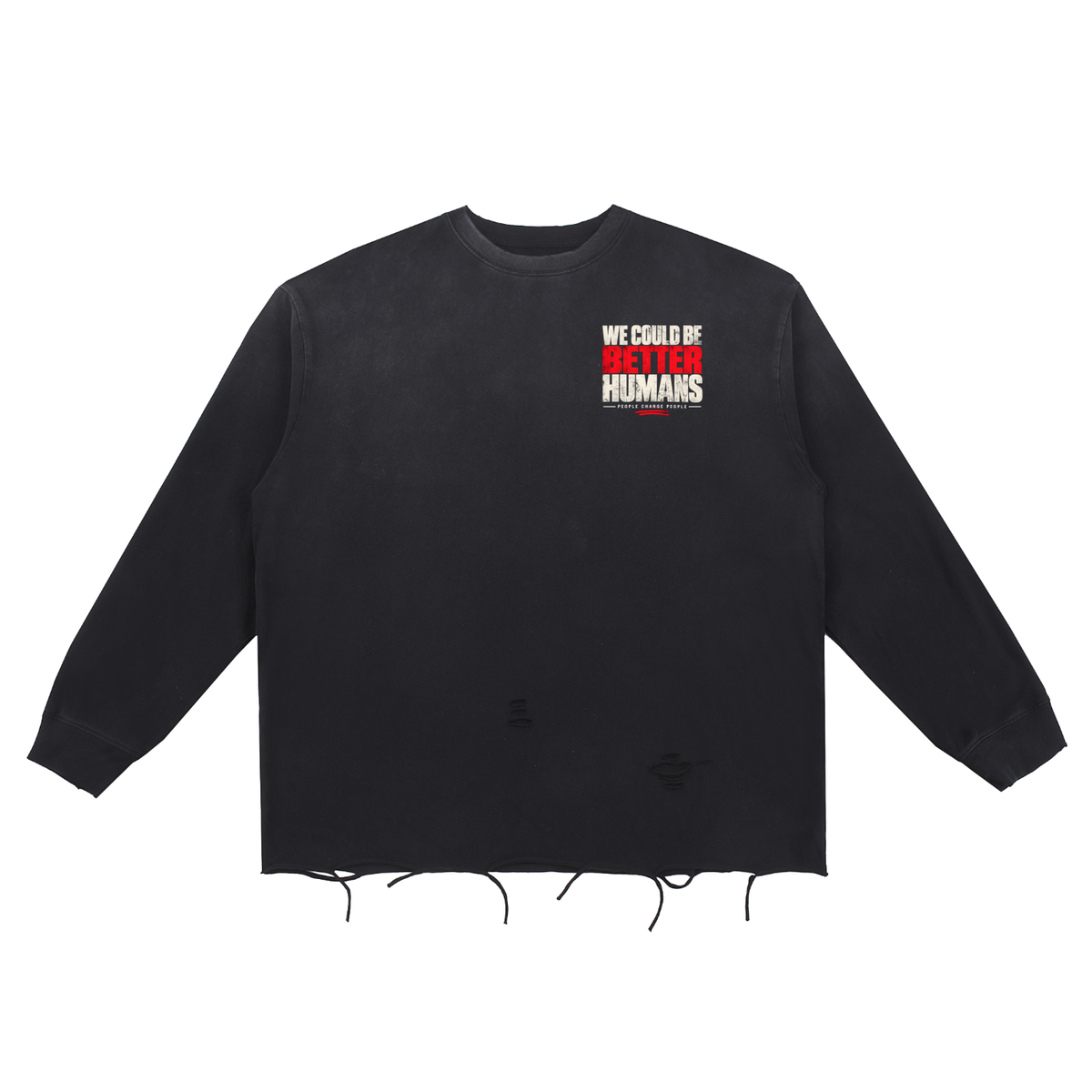 People Change People | Heavyweight Distressed Long-Sleeve Tee